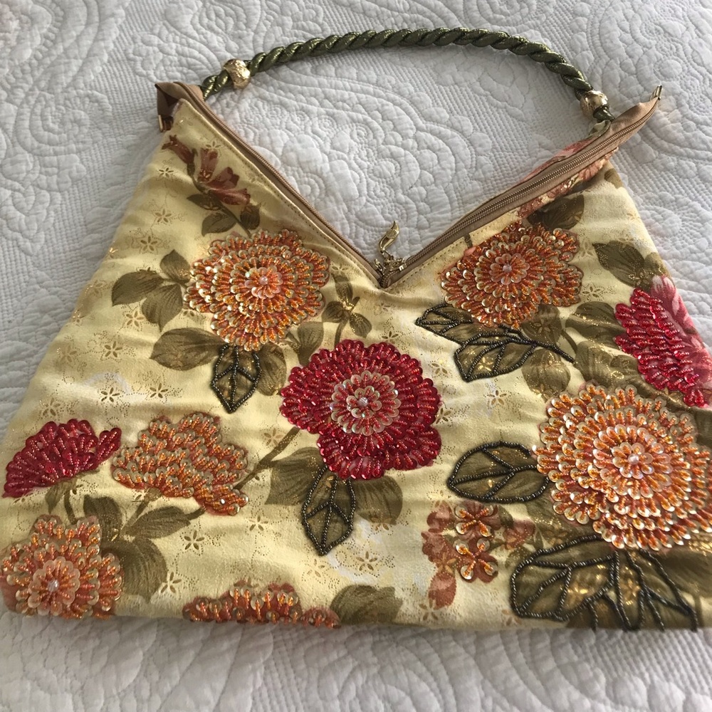 Dressy fabric and sequin bag.